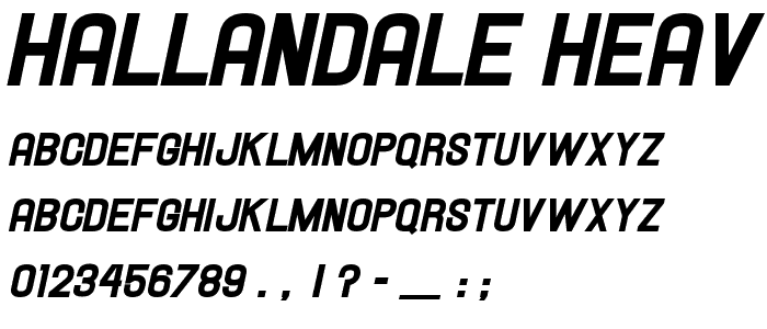 Hallandale Heavy Italic JL font